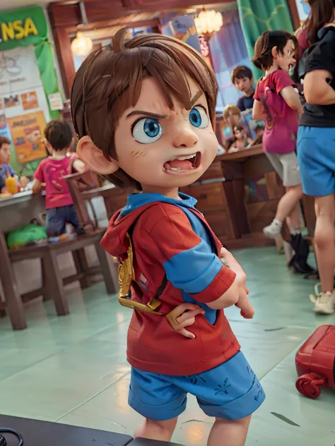 (((Comic Style, cartoon art))). TME0224 (((a angry kid, 4yo))), sideways, with arms crossed style , wearing a spider-man costume. Bad Boy Style . highly detailed, detailed face, realistic, cinematic lighting, studio quality, professional, detailed face, in...