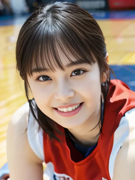 NSFW,highest quality,excellent details,超High resolution, Super detailed, finely, High resolution, 8k wallpaper, perfect dynamic composition, finelyて美しい目, natural lip,japanese actress, smile,basketball uniform