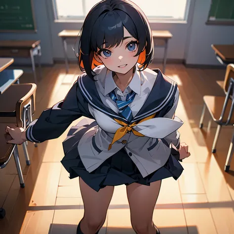 Bob girl in school uniform