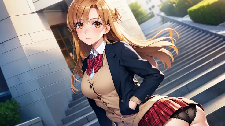 ((table top, highest quality, High resolution, nffsw, perfect pixel, 4k, nffsw, nffsw))), 1 girl, asuna,single, alone, beautiful woman、I could see the whole body、 ((brown eyes, beautiful eyelashes, realistic eyes)), ((detailed face, blush:1.2)), ((smooth t...