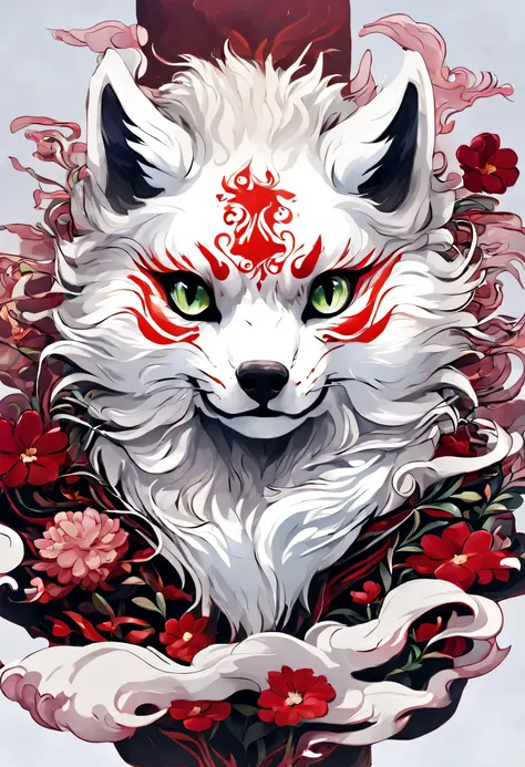 masterpiece, best quality,
no humans, flower, alone, looking at the audience, portrait, white fur, Heterochromia of the sclera, hairy