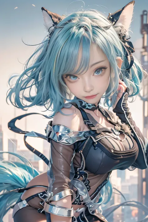 (photorealistic:1.8, highest quality:1.8,8K masterpiece:1.8,High resolution,muste piece:1.8),cat girl,(bondage,Cat ear,mini skirt,choker,stockings,Cleavage cut),blue eyes,beautiful and detailed blue eyes:1.7,double eyelid:1.6,beautiful skin:1.8, (looking a...