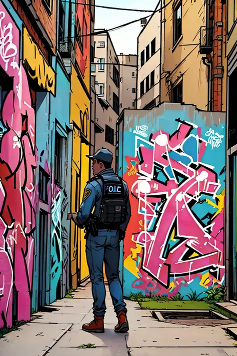 a page from a a comic book magazine with many plots, a comic book style, street style teens paint graffiti on the walls of the o...