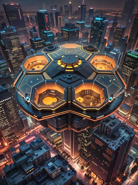 The floating cells of the future of transportation, actual, Work, cyberpunk, HOVERcar STYLE, car, flight, Air,City, street, THROUGH THE Air, drive, High, building, Ski facilities, CitySCAPE，Used to travel between universes