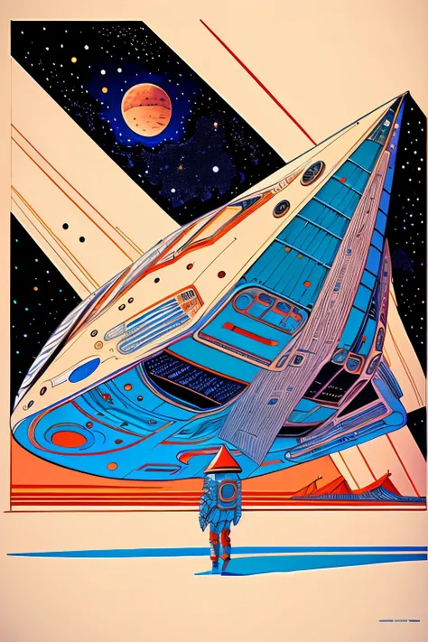 spacecraft drawing by Jean Giraud