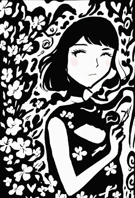 Graffiti漫画，Graffiti, wall, whole picture, High resolution and high contrast,simple,girl