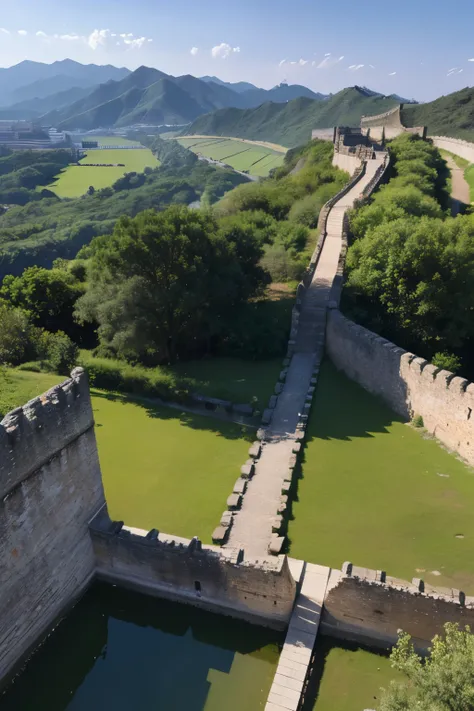 outer city wall，Main view，Ancient Chinese style，For war