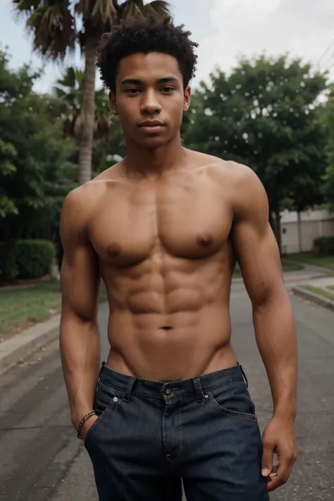 Mixed race African American boy aged 18 years old Pretty perfect body and very handsome with locksed hair 