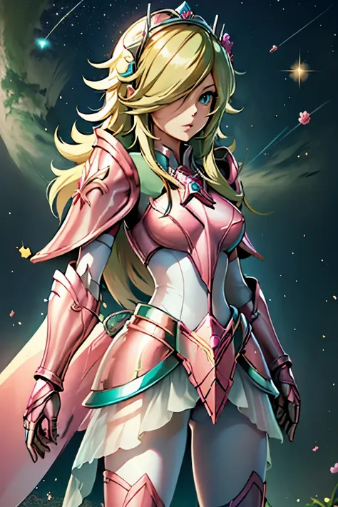 rosalina, rosalina wearing the andromeda armor from cdz, pink armor, rosalina wearing shun's armor, pink andromeda armor from cd...