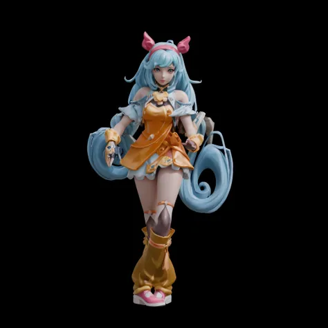 araffe figure of a woman with a backpack and a backpack, pvc figurine, anime figurine, anime figure, baroque vaporwave statue, ( highly detailed figure ), stylized stl fantasy miniature, render of mirabel madrigal, anime styled 3d, aqua from konosuba, rend...