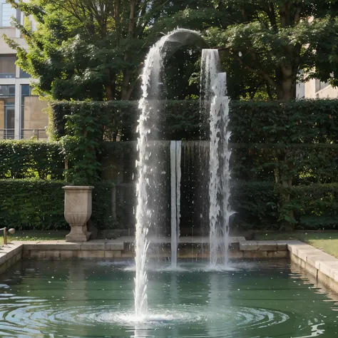 Peux tu me faire un endroit pour se relaxer pour des lyceens avec des transat, a dry fountain, un cours deau dans une cours de lycee 