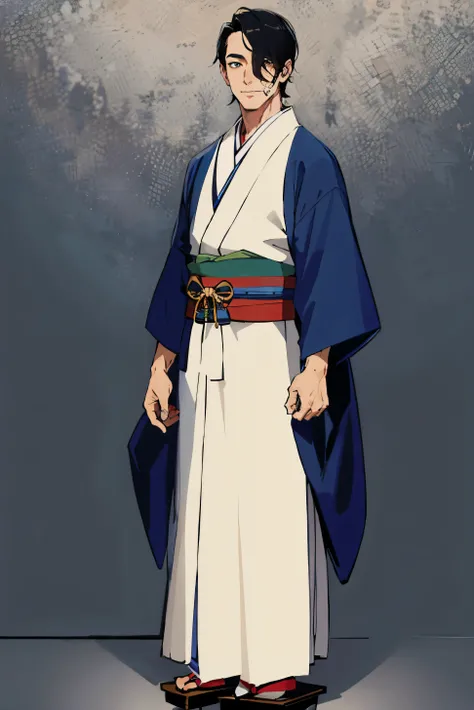 ((highest quality)), ((masterpiece)), (become familiar with), whole body, Are standing, めちゃくちゃbecome familiar with, ultra high resolution, Super detailed, highest quality, one man, adult male, Japanese, Meiji period, Japanese men&#39;Kimono appearance, Wea...