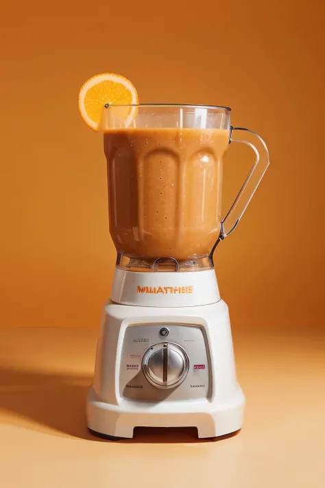 make a smoothie in orange color with white background