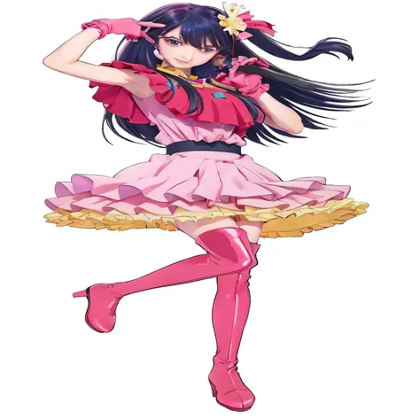 A woman in a pink dress and pink shoes is dancing.., Nico Robin, Rei Hino is a princess.., Misato Katsuragi, Anime girl named Lucy, I&#39;m just here, Marin Kitakawa&#39;your fan art, official art, Rei Hiroe, Whole body anime illustration, Juri Misaki, ani...