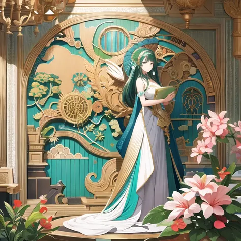 马卡龙版画风格剪纸风