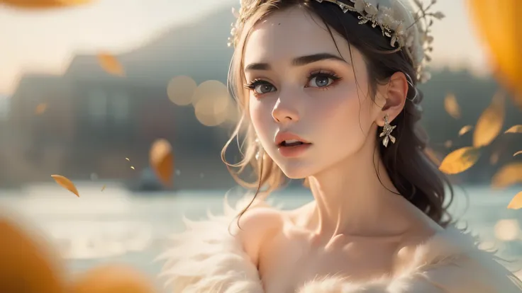 (masterpiece, best quality:1.2), 1girl, solo,lily collins，realistic visual effects，charming beauty，dramatic contrast，soft light，...