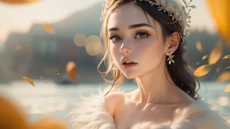 (masterpiece, best quality:1.2), 1 girl, alone,lily collins，realistic visual effects，charming beauty，dramatic contrast，soft ligh...