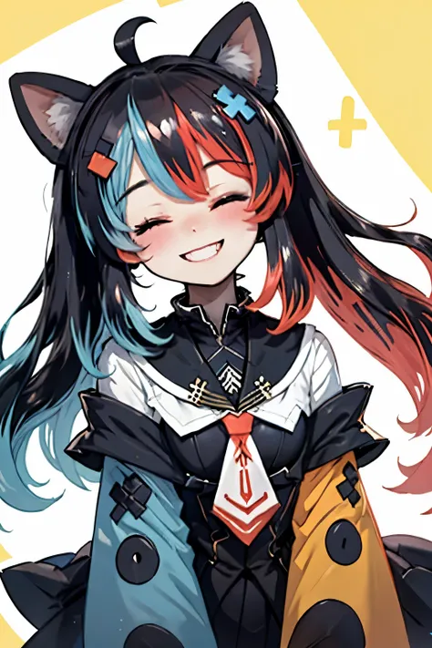 Highly detailed, High Quality, Masterpiece, beautiful, 1girl, solo, SwitchchanOutfit, (HeadpatPOV:1.5), headpat, pov, smile, bright smile, head tilt, closed eyes, happy, blush,