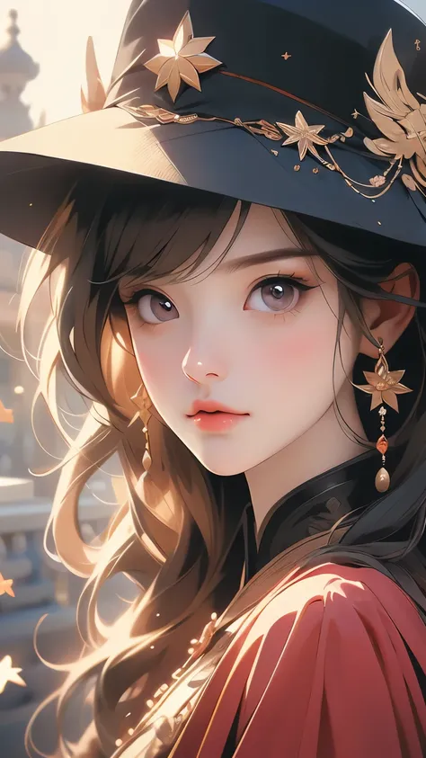 face, closeup, closeup shot, shiny hair, shiny clothes, shiny, extremely detailed eyes, extreme details, realistic, cinematic, detailed, masterpiece, 4k, 8k, , PunkAI,, FantasyAI_Burple,, indoors, hu tao (genshin impact), genshin impact, hat, symbol-shaped...