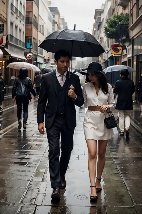 People walking on the street holding umbrellas