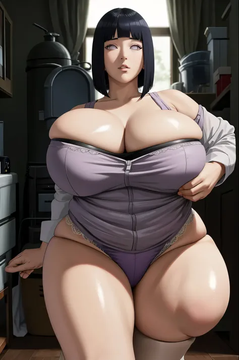 Hinata Hyuga, bra, huge large big massive size of breast, sexual face, big ass booty, thics.