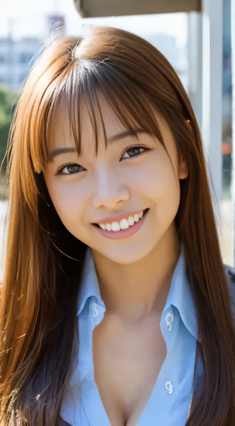 Japanese ),((beautiful girl)),cleavage,An expression that imagines something pleasant:1.2,(perfect body beauty:1.2),((perfect body)),(shy smile),beautiful teeth,