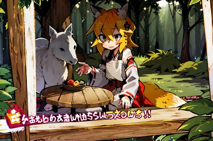 A  girl, Fox ears, 4K Image, Beautiful forest, house in the forest Senko San peeing 