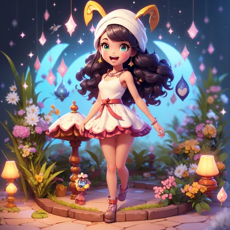 Chibi figure Queen Rihanna Archangel Sparrow_bird_mit_offen_Wings flying cherry_Flower wings_Verbreiten_nach oben CherryTree unrealengine5 ultra Cinamatic ultra_high definition van_Gogh Meisterwerk Stadt Wald tiefer Weg Kirche gleichrechteckig Natur ultra_...