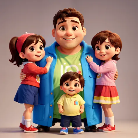 Adorable pair of parents with their chubby-cheeked baby boy, both beaming with joy, dressed in vibrant colors, creating a heartwarming scene of love and happiness.