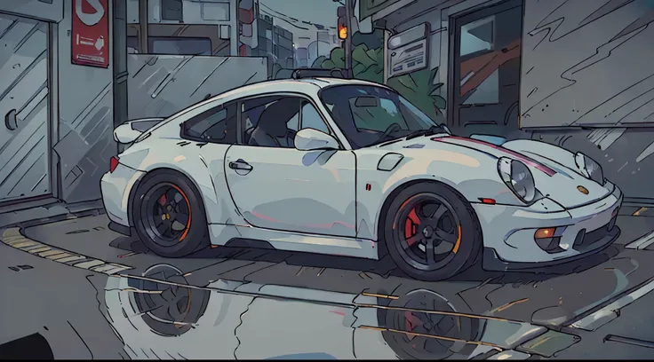 (Best Quality, High resolution:1.2), Ultra-detailed, (Realistic:1.37)  porsche  911 rwb, wide bodykit, large wheels,  Streets of London,  Detailed reflections of car surfaces, High quality and precise painting, Vibrant colors, Natural lighting, with the gi...