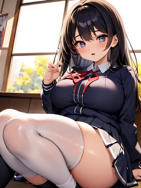 驚くほどcute 、japanese girl uniform、summer clothes、Wearing Japanese school uniform、 Japanese schoolの制服、surreal 、dressed like a high school girl、surreal 、 wearing a uniform、girl in uniform、15 years old female、 very big breasts、nice skin、glowing skin、nice thighs...