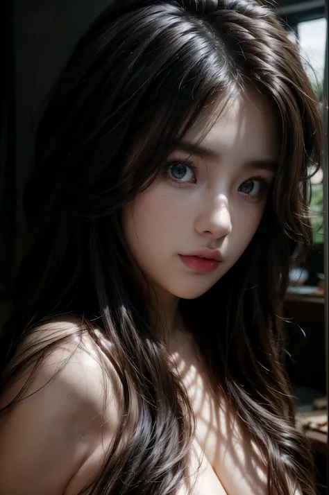 (NSFW), ((full naked:1.5)), (detailed Vagina), (8k, RAW photo, best quality, masterpiece: 1.2), (realistic, photorealistic: 1.37), 1 beautiful Japanese girl, 20 years old, solo, (Idol face:1.2), (beautiful detailed eyes:1.2), (symmetrical eyes:1.35), half ...