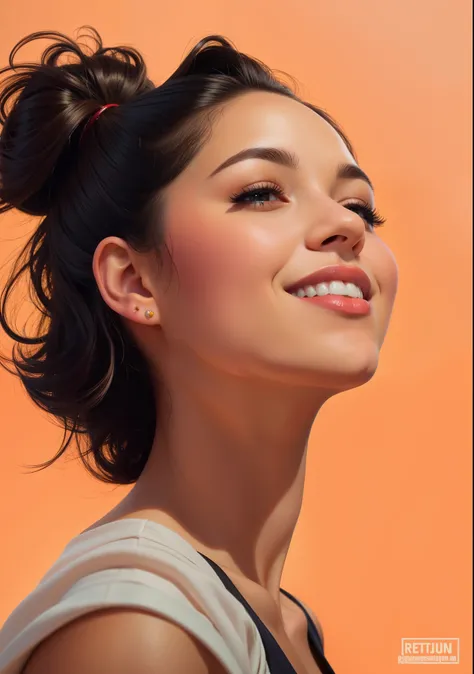 um close de uma mulher com um sorriso no rosto, Retrato de RossDraws, retrato digital, arte digital Ilya Kuvshinov, retrato de alta qualidade, rosto de Ilya Kuvshinov