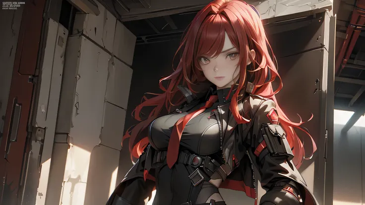 ((best quality)), ((masterpiece)), (detailed:1.4), 3d, an image of a beautiful cyberpunk female, long burning red hair, burning ...