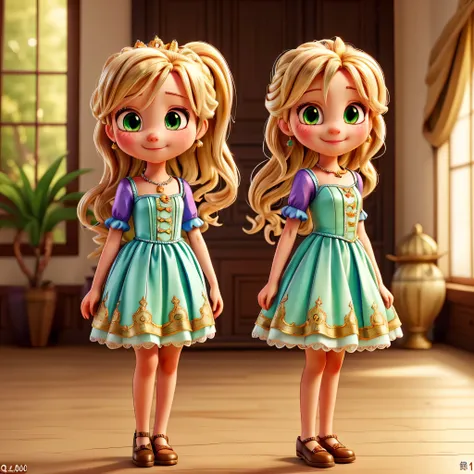 chibi 1 small African long curly brown dread Lys, dark brown skin:5 detailed skin perfect shape, sparkling eyes, slightly sparkling light green eyes, beautiful and correct eyes, perfect nose, perfect full lips, cute smile, single, jeans, advanced chibi, wa...