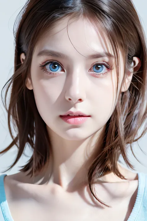 ８ｋ、High resolution、punk fashion、beautiful girl、Android Body、young、white skin,、narrow eyes,high nose,lighting that illuminates the face、clear image、intellectual beauty、skinny、no makeup、anxious look、lighting that illuminates the face,shining hair、single eyel...