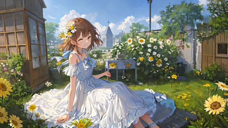 masterpiece-grade cg, best image quality and detail, photo-level realism (1.4). (1girl), wearing a white dress, slightly exposed...