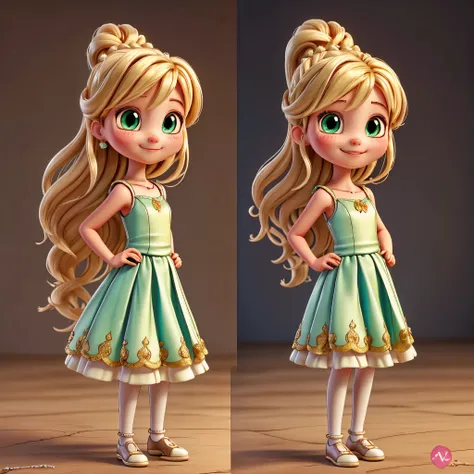 chibi 1 small African long curly brown dread Lys, dark brown skin:5 detailed skin perfect shape, sparkling eyes, slightly sparkling light green eyes, beautiful and correct eyes, perfect nose, perfect full lips, cute smile, single, jeans, advanced chibi, wa...