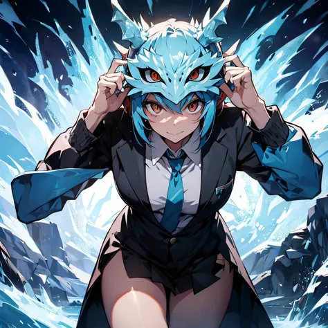 A  Ice monster  Disguise as a human with a dragon mask