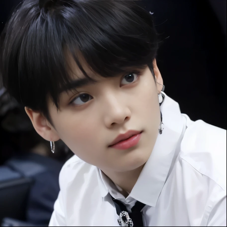 Arafed Asian man with white shirt and black tie, Jungkook, Yoongi de cabelo preto, Cai Xukun, hyung tae, Jiminthe right eyelid is swollen, taken at the beginning of 2020, taejune kim, Jimin, Kim Doyoung, Jinyoung Shin, adorable and pale korean face, your e...