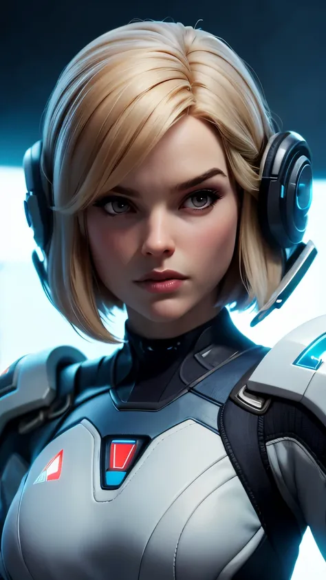 photo of Alice Eve, RAW, beautiful woman, ((portrait)), ((detailed face:1.2)), ((detailed facial feature, detailed skin, clear skin), (perfect proportioned body), (short bob cut hair), (wearing mass effect n7 armor suit), (high detailed alien planet), (hol...