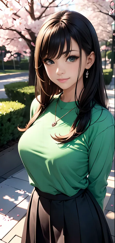 ((table top, highest quality, High resolution, nffsw, perfect pixel, Depth of written boundary, 4k, nffsw, nffsw))), 1 girl, single, alone, beautiful anime girl, beautiful art style, anime character, ((long hair, bangs, brown hair)), ((green eyes:1.4, roun...