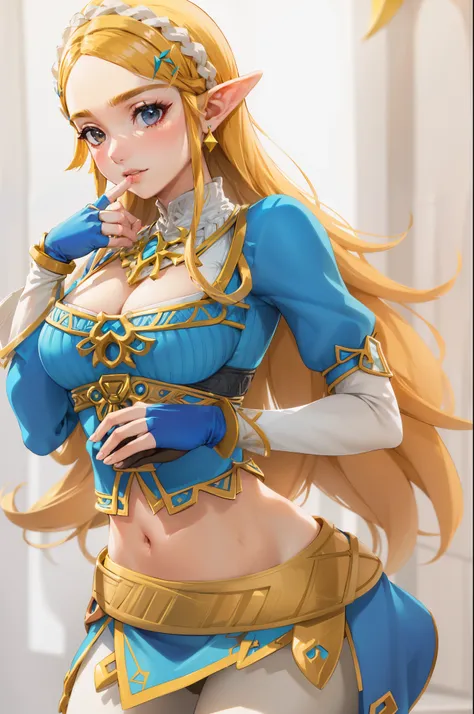 ((A melhor qualidade)), ((Obra-prima)), (Detalhado), Rosto perfeito, sexy, Atraente, ((4k)), peitos grandes, Princesa Zelda