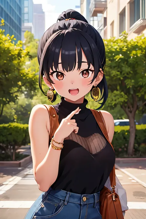 1girl
:d
bangs
black_hair
brown_eyes
crescent_earrings
cross_earrings
earrings
flower_earrings
heart_earrings
hoop_earrings
jewe...