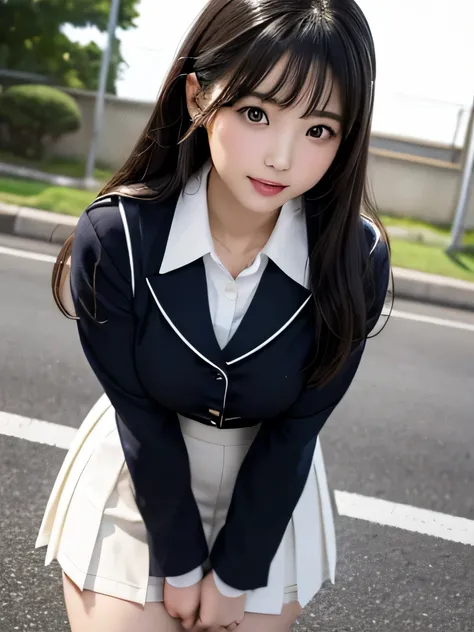 驚くほどcute 、japanese girl uniform、summer clothes、Wearing Japanese school uniform、 Japanese schoolの制服、surreal 、dressed like a high school girl、surreal 、 wearing a uniform、girl in uniform、16 year old female、 very big breasts、nice skin、glowing skin、nice thighs、...