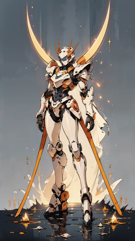 A woman adorned in fantasy-style full-body armor, a crown-concept fully enclosed helmet that unveils only her eyes, a composite layered chest plate, fully encompassing shoulder and hand guards, a lightweight waist armor, form-fitting shin guards, the overa...