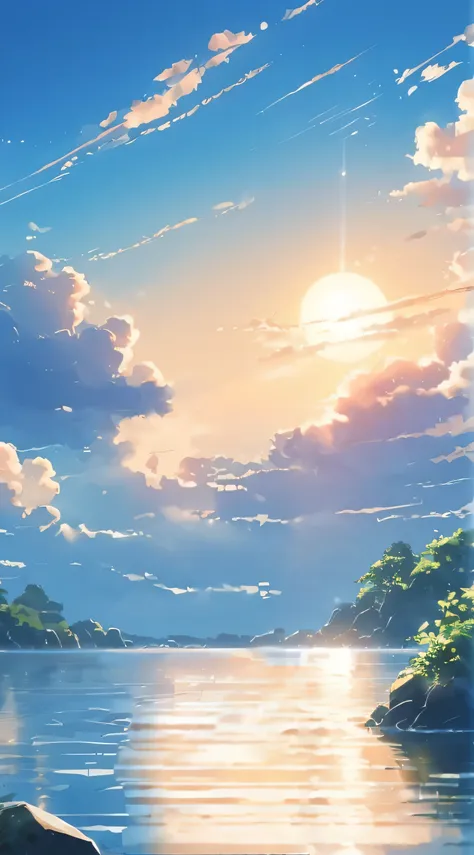 (high quality, masterpiece:1.2), (movie stills), , (dreamy atmosphere), (Detailed clouds and water), (actual, lifelike:1.37), (bright colors), (soft light), (breeze), (Calm expression), (magical scenery), (ethereal scenery), (distant horizon), (Transcenden...