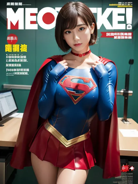 masterpiece、supergirl costume、short hair、barefoot, big and full breasts、execution、operating room、operating table、straddle、sweating、shiny、look at the camera、provocation、Estrus、choker、Weekly magazine cover、long sleeve、red mini skirt、obscene pose、Seduce、humil...