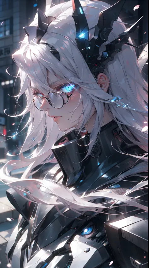 gojo , infinity eyes , blue glowing eyes , handsome , hot , detailed lips , black clothes , 8k eye , circular blue tinted glasse...