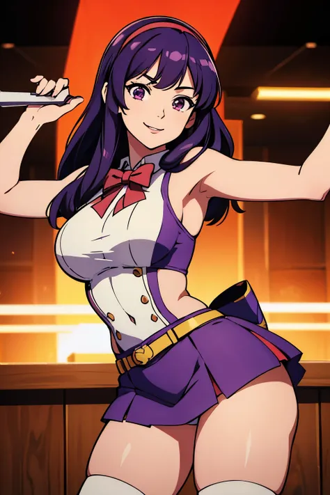 ((masterpiece,best quality)), absurdres, Athena_Asamiya, solo, smiling, looking at viewer, cowboy shot, cinematic composition, dynamic pose,